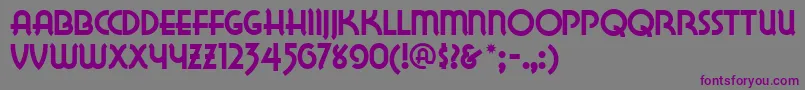 フォントLakewobegonnf – 紫色のフォント、灰色の背景