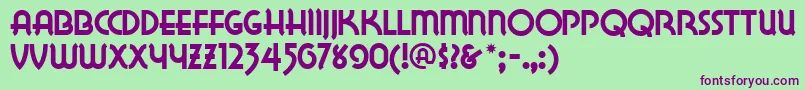 Lakewobegonnf Font – Purple Fonts on Green Background