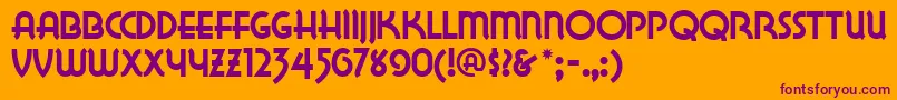 Шрифт Lakewobegonnf – фиолетовые шрифты на оранжевом фоне