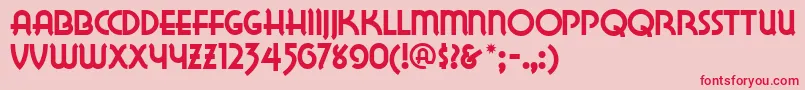 フォントLakewobegonnf – ピンクの背景に赤い文字