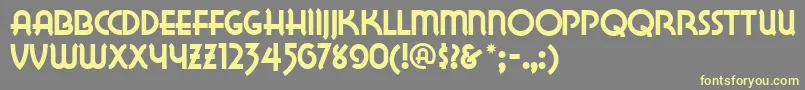 Lakewobegonnf-fontti – keltaiset fontit harmaalla taustalla