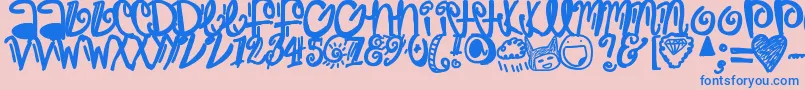 Trap-Schriftart – Blaue Schriften auf rosa Hintergrund