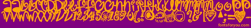 Trap Font – Orange Fonts on Purple Background