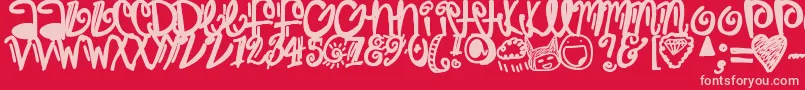 Trap Font – Pink Fonts on Red Background