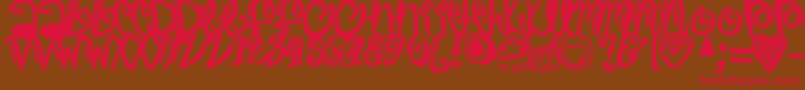 Trap Font – Red Fonts on Brown Background