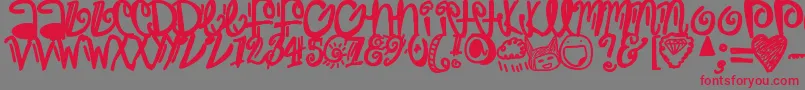 Trap Font – Red Fonts on Gray Background