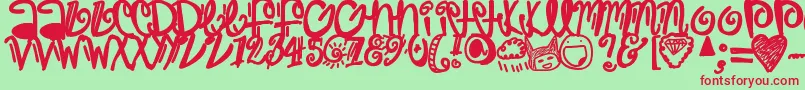 Trap Font – Red Fonts on Green Background