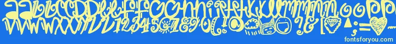 Fonte Trap – fontes amarelas em um fundo azul