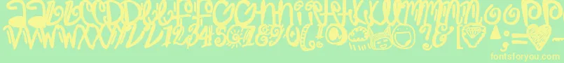 Шрифт Trap – жёлтые шрифты на зелёном фоне