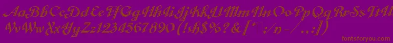 VeronicaScriptOne Font – Brown Fonts on Purple Background