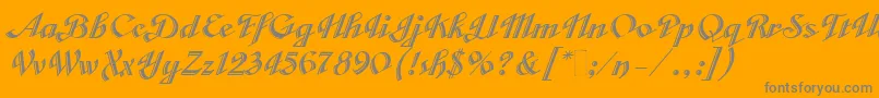 More about VeronicaScriptOne Font VeronicaScriptOne Font – Gray Fonts on Orange Background