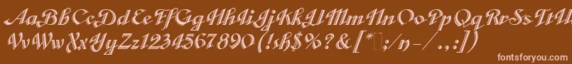Шрифт VeronicaScriptOne – розовые шрифты на коричневом фоне