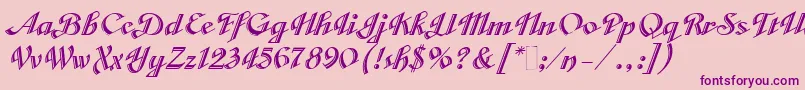 VeronicaScriptOne Font – Purple Fonts on Pink Background