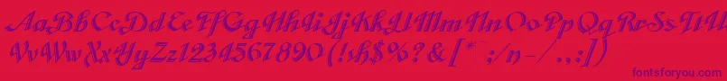 Шрифт VeronicaScriptOne – фиолетовые шрифты на красном фоне