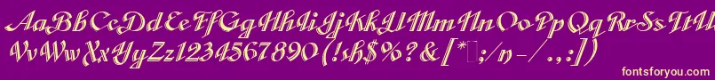 VeronicaScriptOne Font – Yellow Fonts on Purple Background