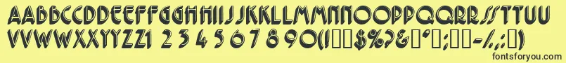 Feriodisplaycapsssk Font – Black Fonts on Yellow Background