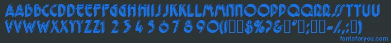 Feriodisplaycapsssk Font – Blue Fonts on Black Background