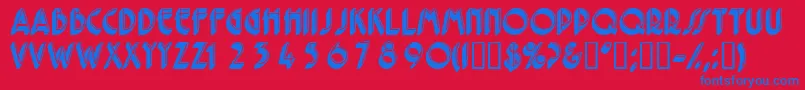 Feriodisplaycapsssk Font – Blue Fonts on Red Background