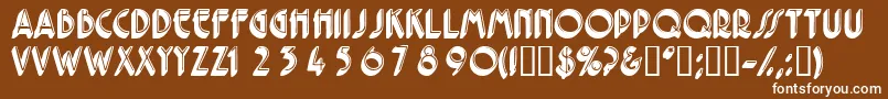 Feriodisplaycapsssk Font – White Fonts on Brown Background