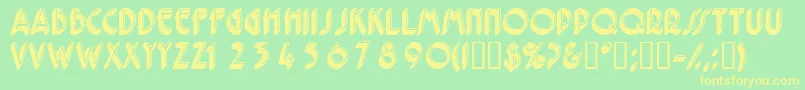 Czcionka Feriodisplaycapsssk – żółte czcionki na zielonym tle