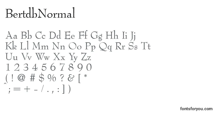 A fonte BertdbNormal – alfabeto, números, caracteres especiais