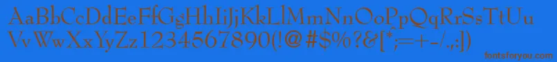 BertdbNormal Font – Brown Fonts on Blue Background