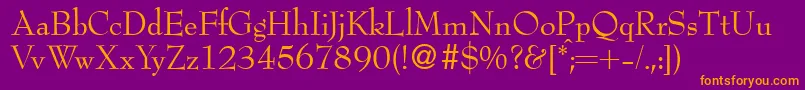 BertdbNormal Font – Orange Fonts on Purple Background