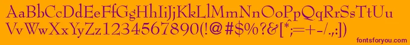 BertdbNormal Font – Purple Fonts on Orange Background