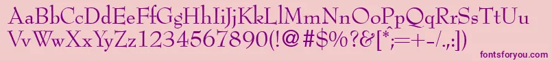 BertdbNormal Font – Purple Fonts on Pink Background