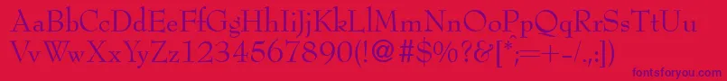 BertdbNormal Font – Purple Fonts on Red Background