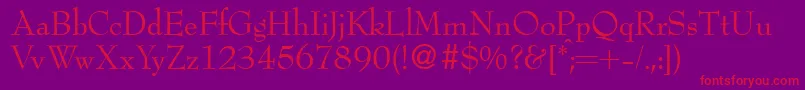 BertdbNormal Font – Red Fonts on Purple Background