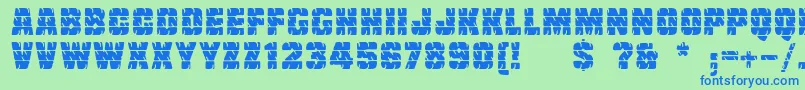 Linotypetruckz Font – Blue Fonts on Green Background