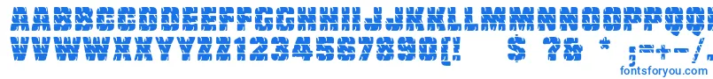 Linotypetruckz-Schriftart – Blaue Schriften auf weißem Hintergrund