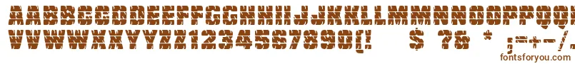 フォントLinotypetruckz – 白い背景に茶色のフォント