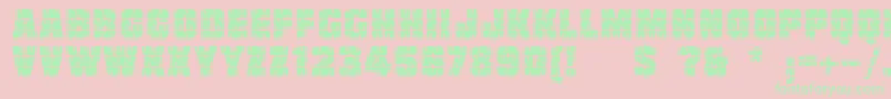 Linotypetruckz-Schriftart – Grüne Schriften auf rosa Hintergrund