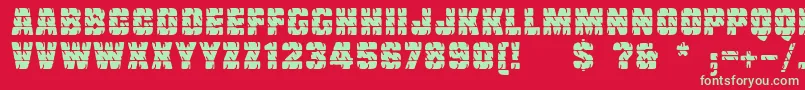 Linotypetruckz Font – Green Fonts on Red Background