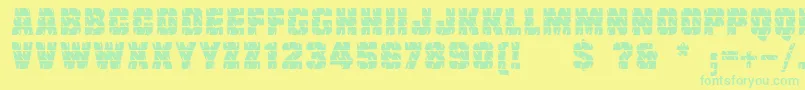 Linotypetruckz Font – Green Fonts on Yellow Background