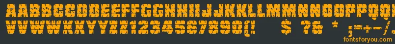 Linotypetruckz Font – Orange Fonts on Black Background