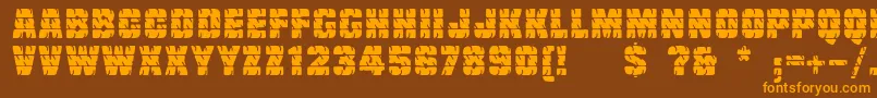 Linotypetruckz Font – Orange Fonts on Brown Background