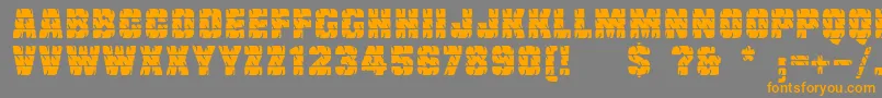 Linotypetruckz-Schriftart – Orangefarbene Schriften auf grauem Hintergrund