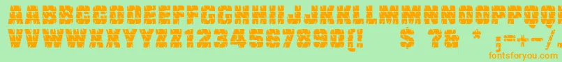 Linotypetruckz Font – Orange Fonts on Green Background