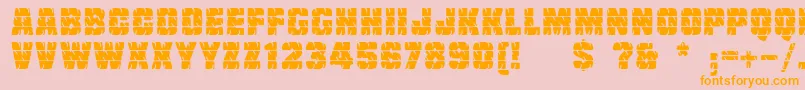 Linotypetruckz Font – Orange Fonts on Pink Background