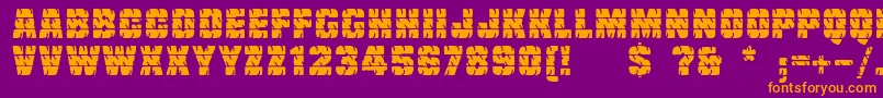 Linotypetruckz Font – Orange Fonts on Purple Background