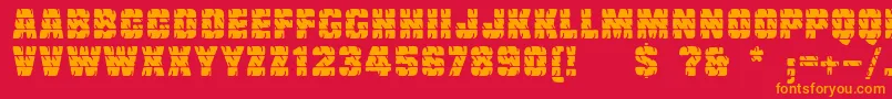 Linotypetruckz Font – Orange Fonts on Red Background