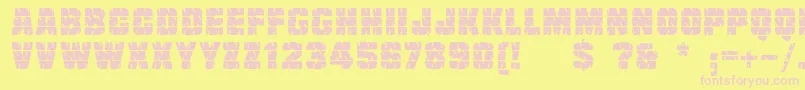 Linotypetruckz-fontti – vaaleanpunaiset fontit keltaisella taustalla