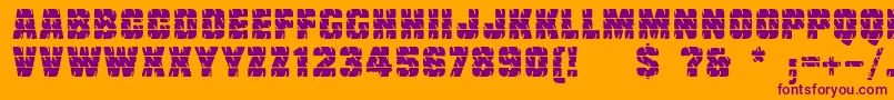 Linotypetruckz-Schriftart – Violette Schriften auf orangefarbenem Hintergrund