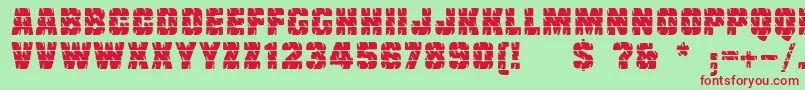 Linotypetruckz Font – Red Fonts on Green Background