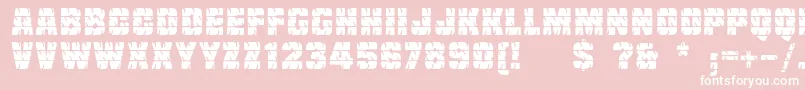 Linotypetruckz-Schriftart – Weiße Schriften auf rosa Hintergrund