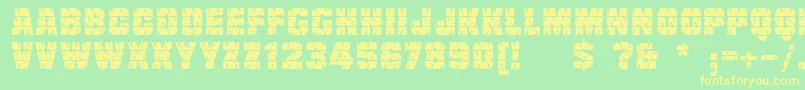 Linotypetruckz Font – Yellow Fonts on Green Background