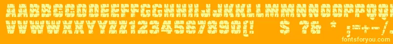 Linotypetruckz Font – Yellow Fonts on Orange Background